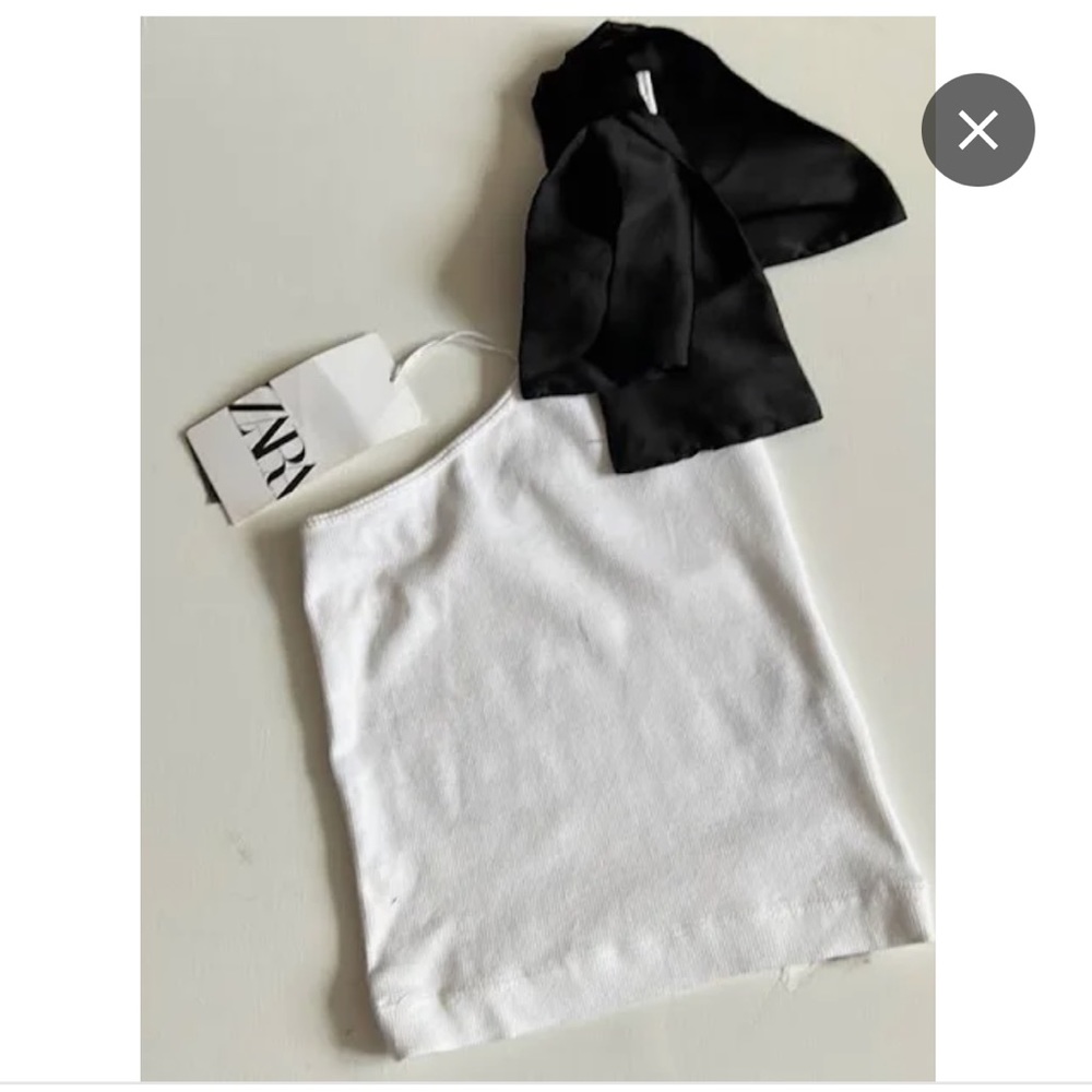 Zara one shoulder top with bow